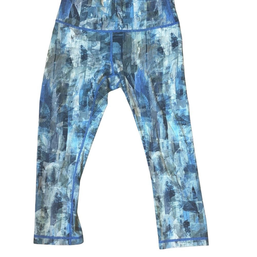 Lululemon Wunder Under Hi Rise Luxtreme Crop Pant Leggings Sun Dazed Blue Size 8